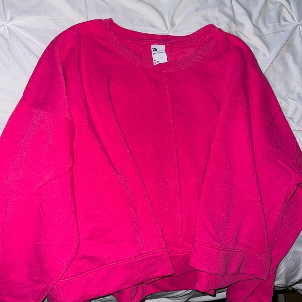 Hot pink cropped crewneck